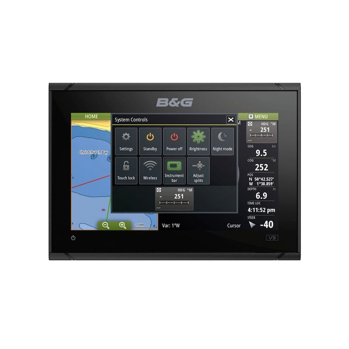 B&G Vulcan 9" Chartplotter with Global Basemap - PROTEUS MARINE STORE