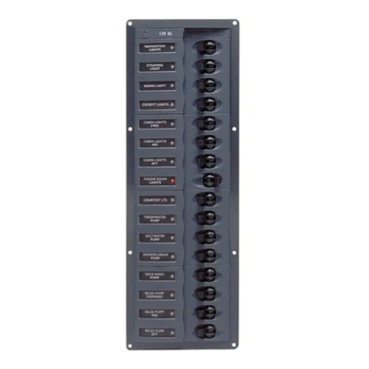 BEP 12V DC Circuit Breaker Panel 16-Way Vertical (No Meters) - PROTEUS MARINE STORE