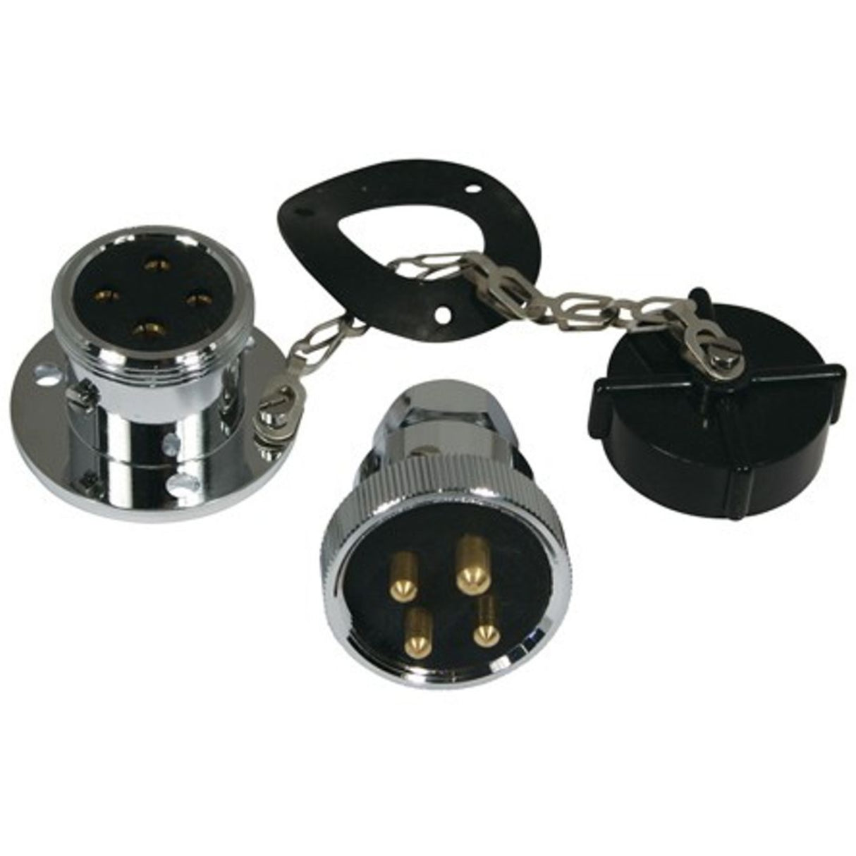 Trem Chrome 4 Pin Plug & Socket Max 5 Amp 42mm