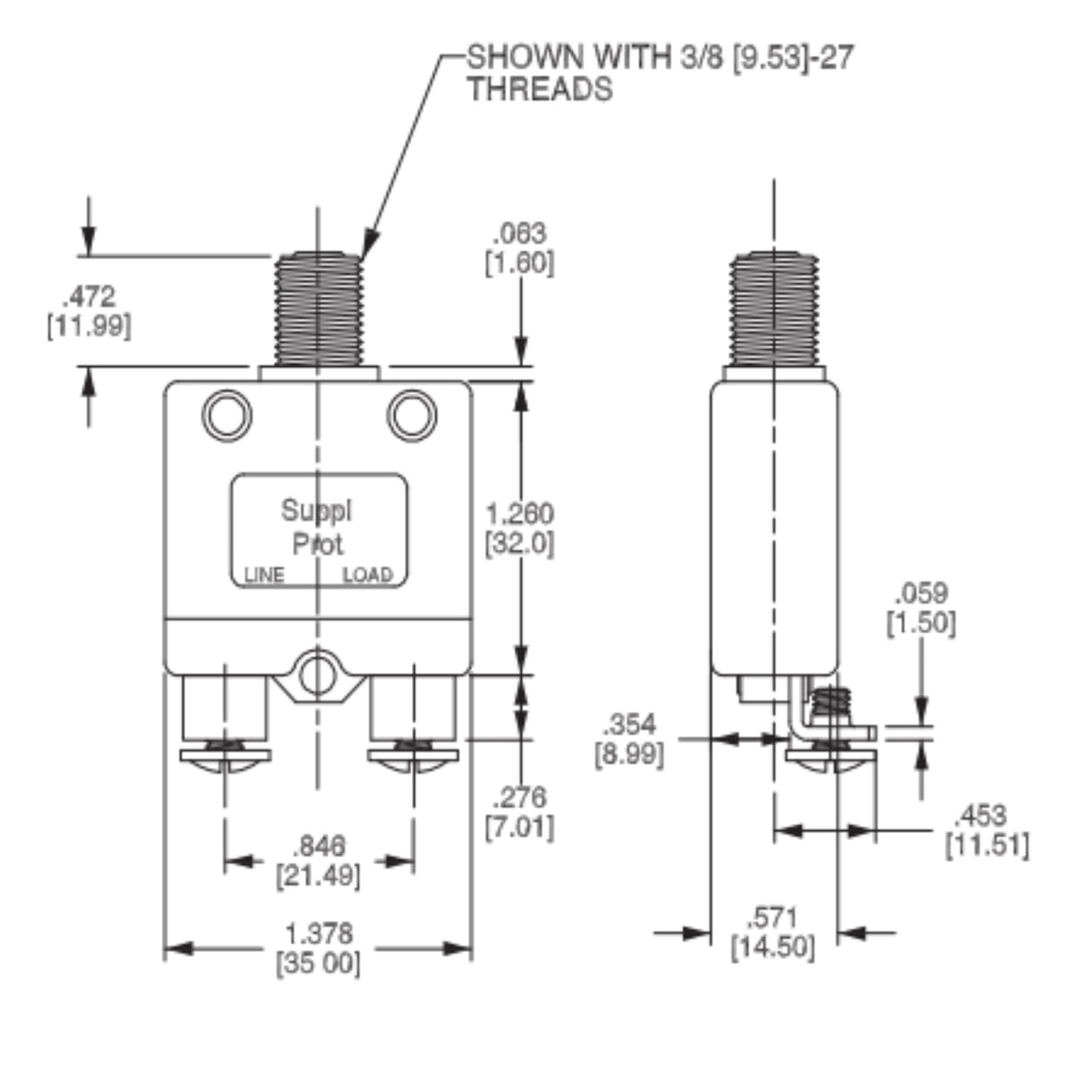 BEP CLB Push Reset Circuit Breaker 10A - PROTEUS MARINE STORE