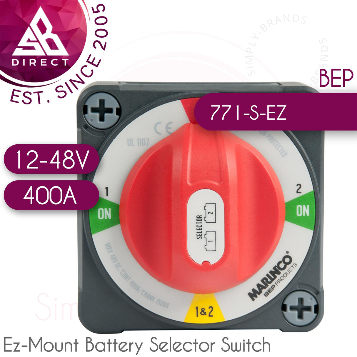 BEP Pro-Installer Ez-Mount Battery Switch 400A 1/2/Both/Off