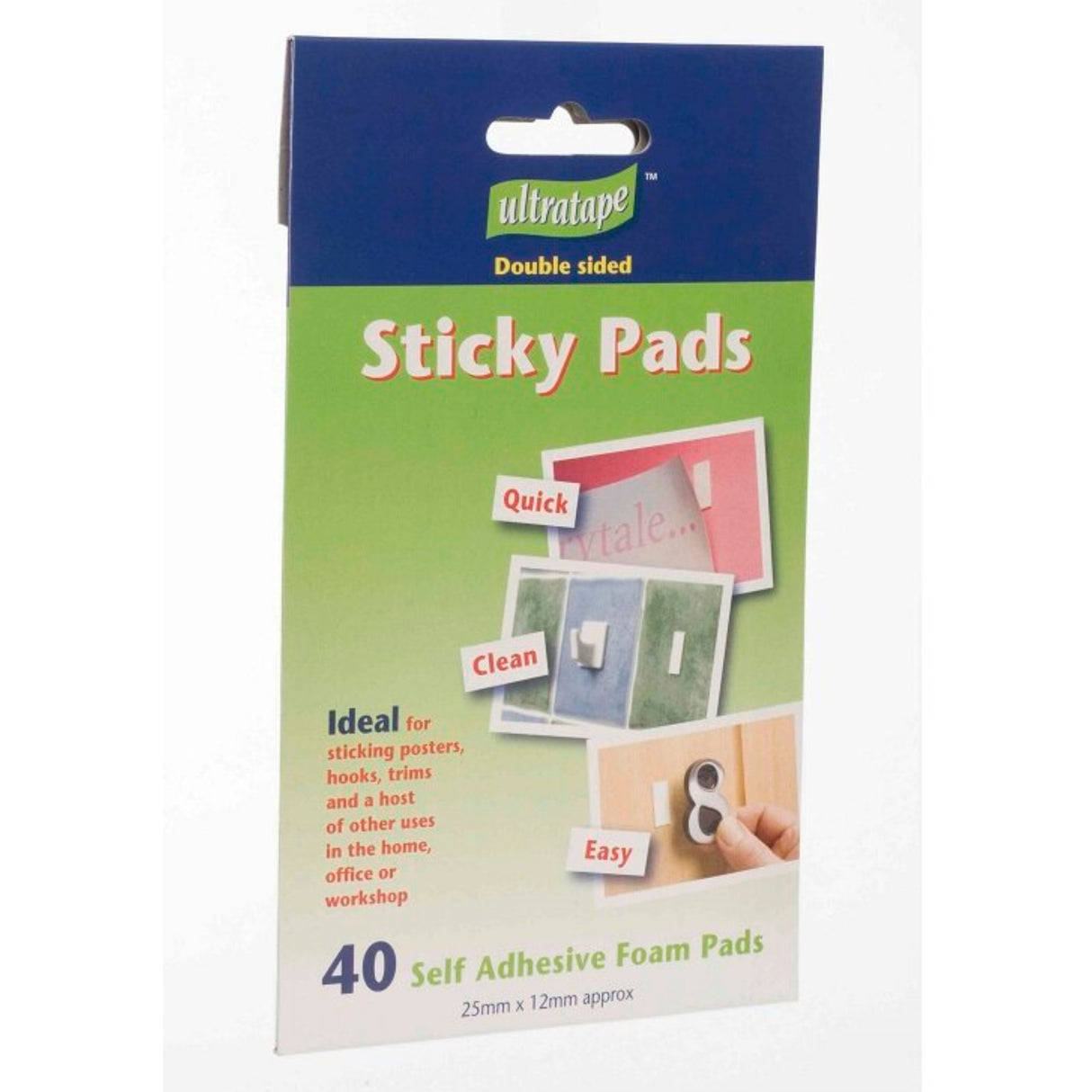 Ultratape Double Sided Foam Pads 25 x 12mm 40pk - PROTEUS MARINE STORE