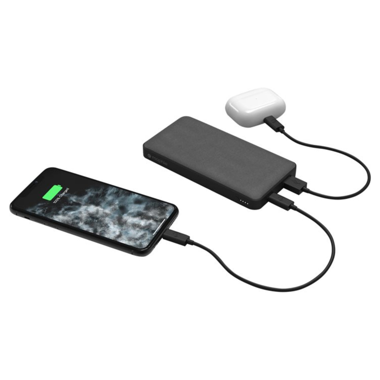 Mophie Powerstation with PD - Wireless Power Bank - 10000 mAh - 18 Watt (24 pin USB-C) - black - PROTEUS MARINE STORE