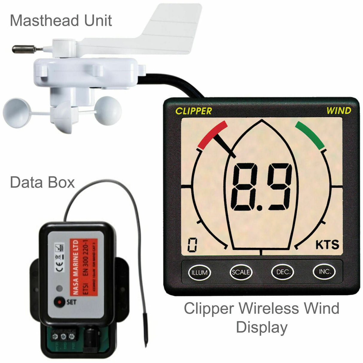 NASA Clipper Wireless Wind with MHU and Data Box - PROTEUS MARINE STORE