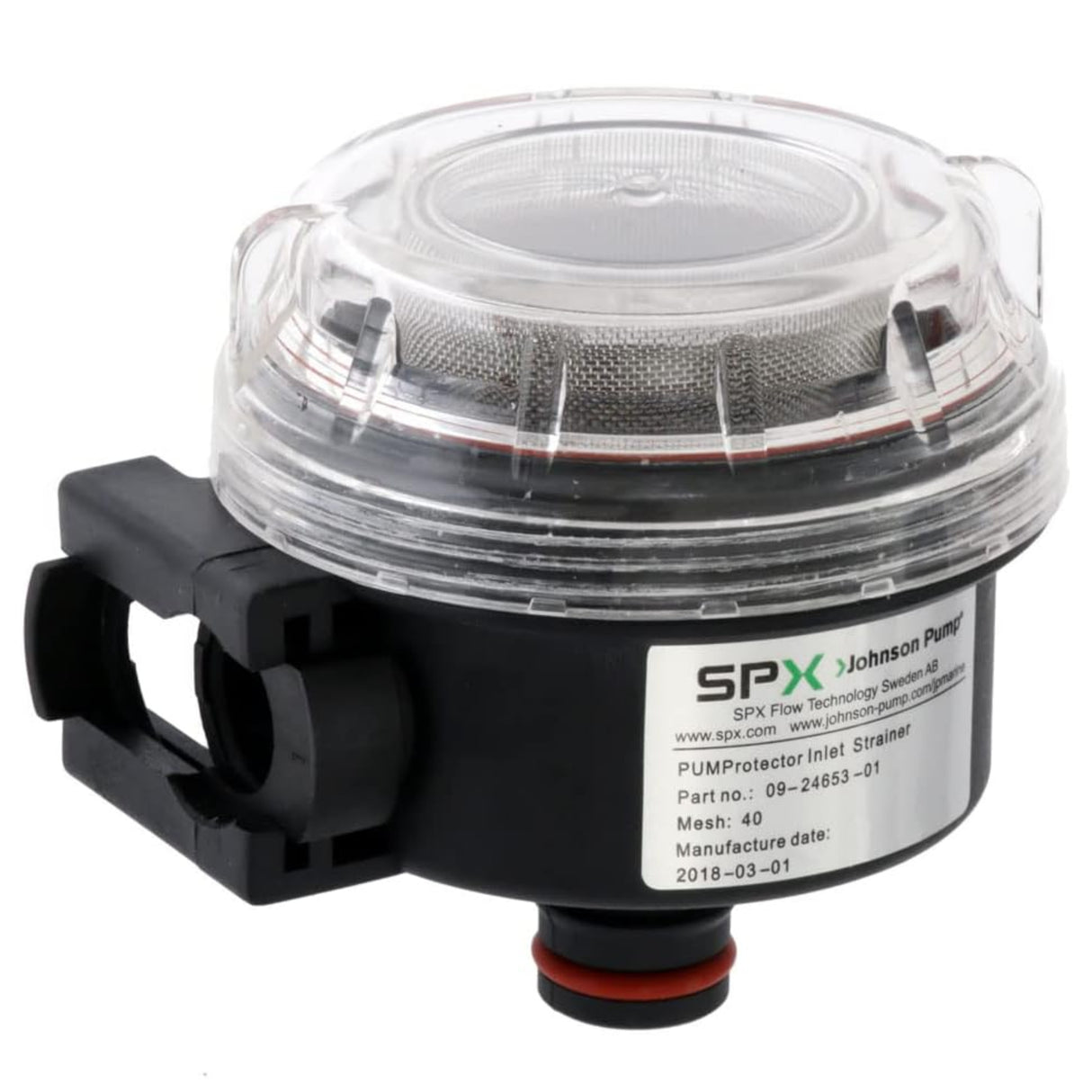Johnson 09-24653-01 Inlet Pump Strainer For Boats, KlickTite Connectors, 40 Mesh