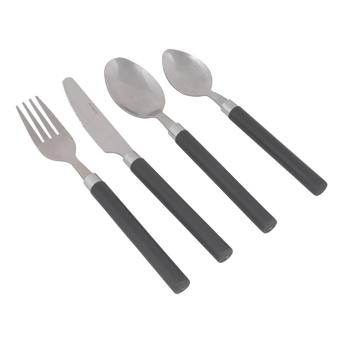 Bo-Camp Cutlery Set Rvs 16 Pieces 4 Persons Grey