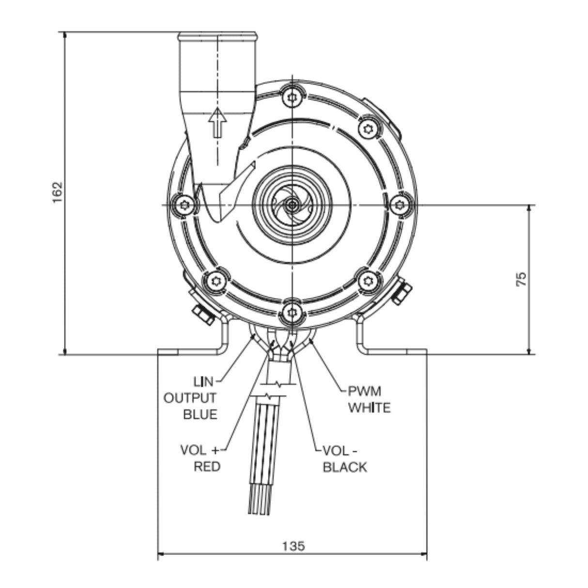 Johnson CM95HP 27.2V Magnetically Driven Circulation Water Pump, 25mm Hose, 75LPM