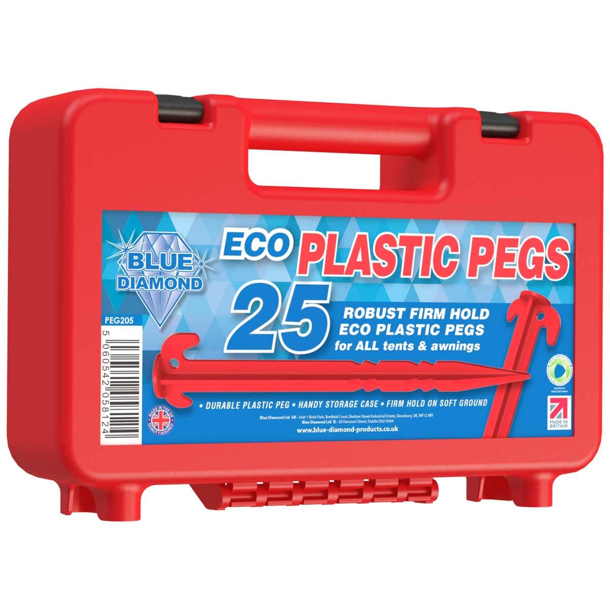 Blue Diamond Eco Heavy Duty Plastic Ground Pegs - Case Of 20
