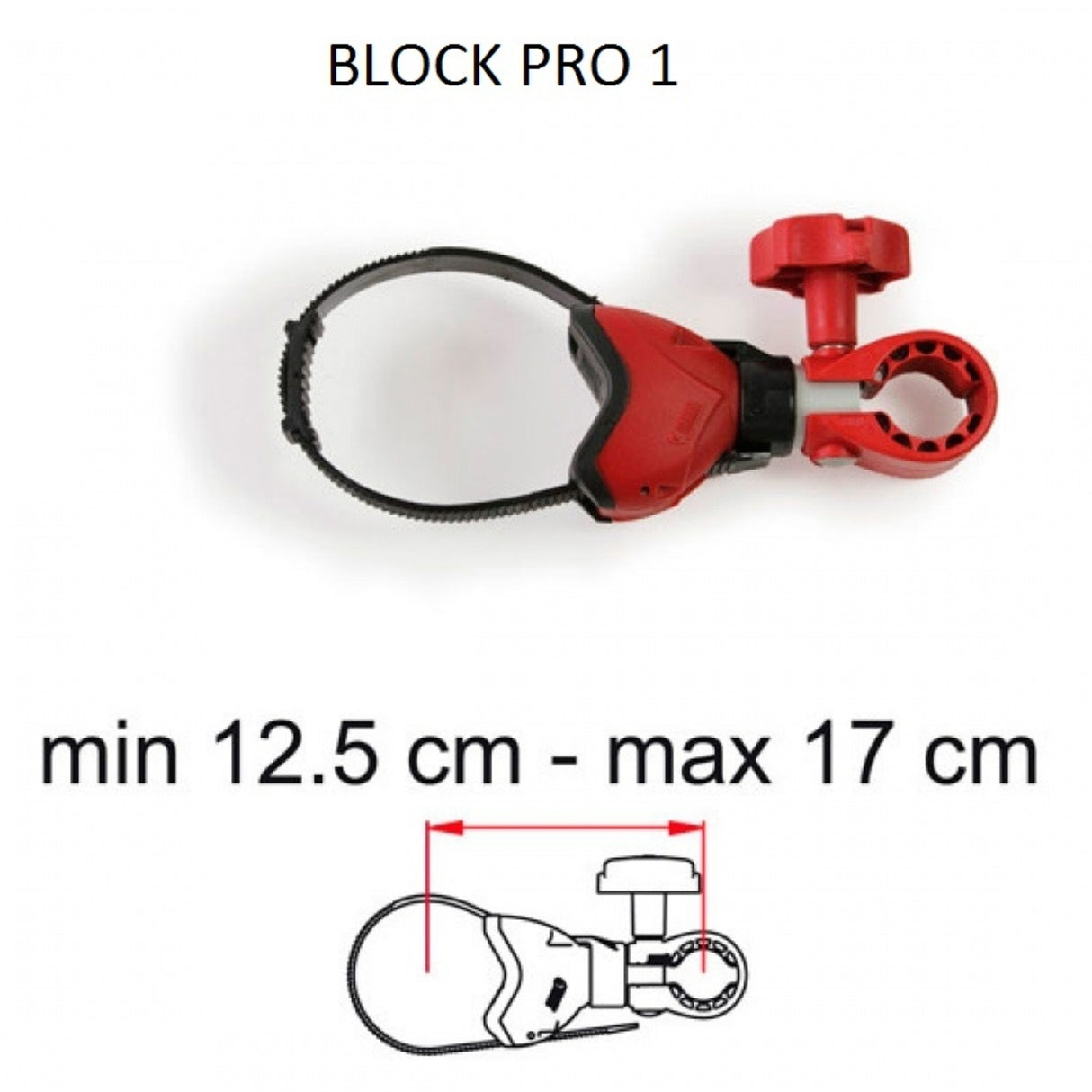 Fiamma Carry Bike Block Pro 1 Red, Cycle Carrier Locking Arm Clamping System, 04133-01-