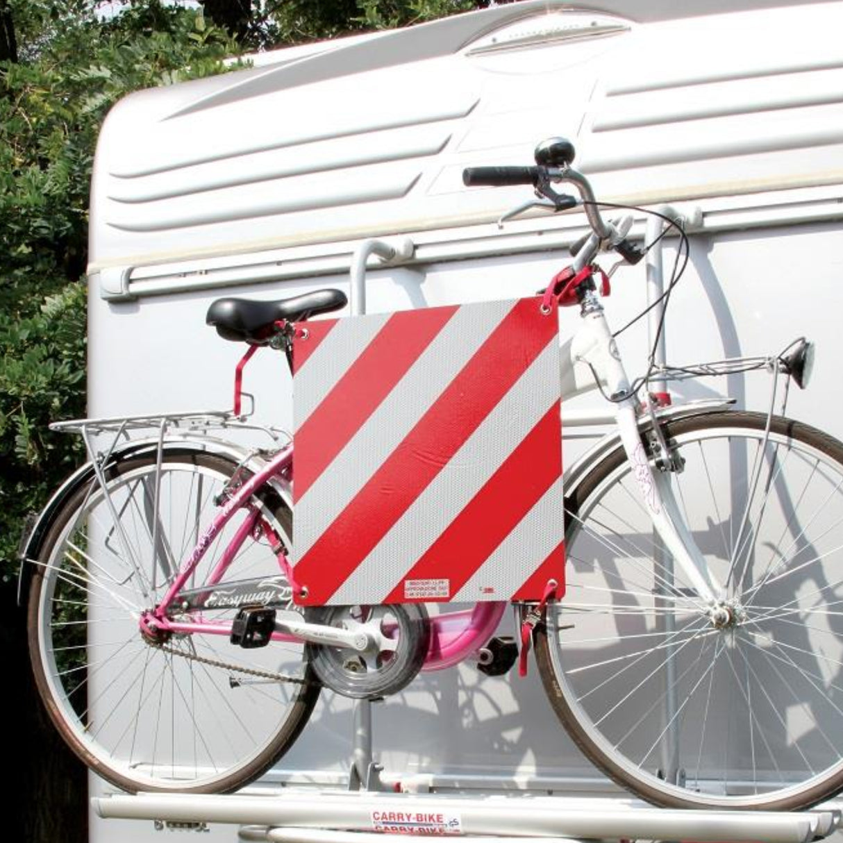 Fiamma Aluminium Bike Cover Warning Sign Safety Signal Reflector Plate 98782-010