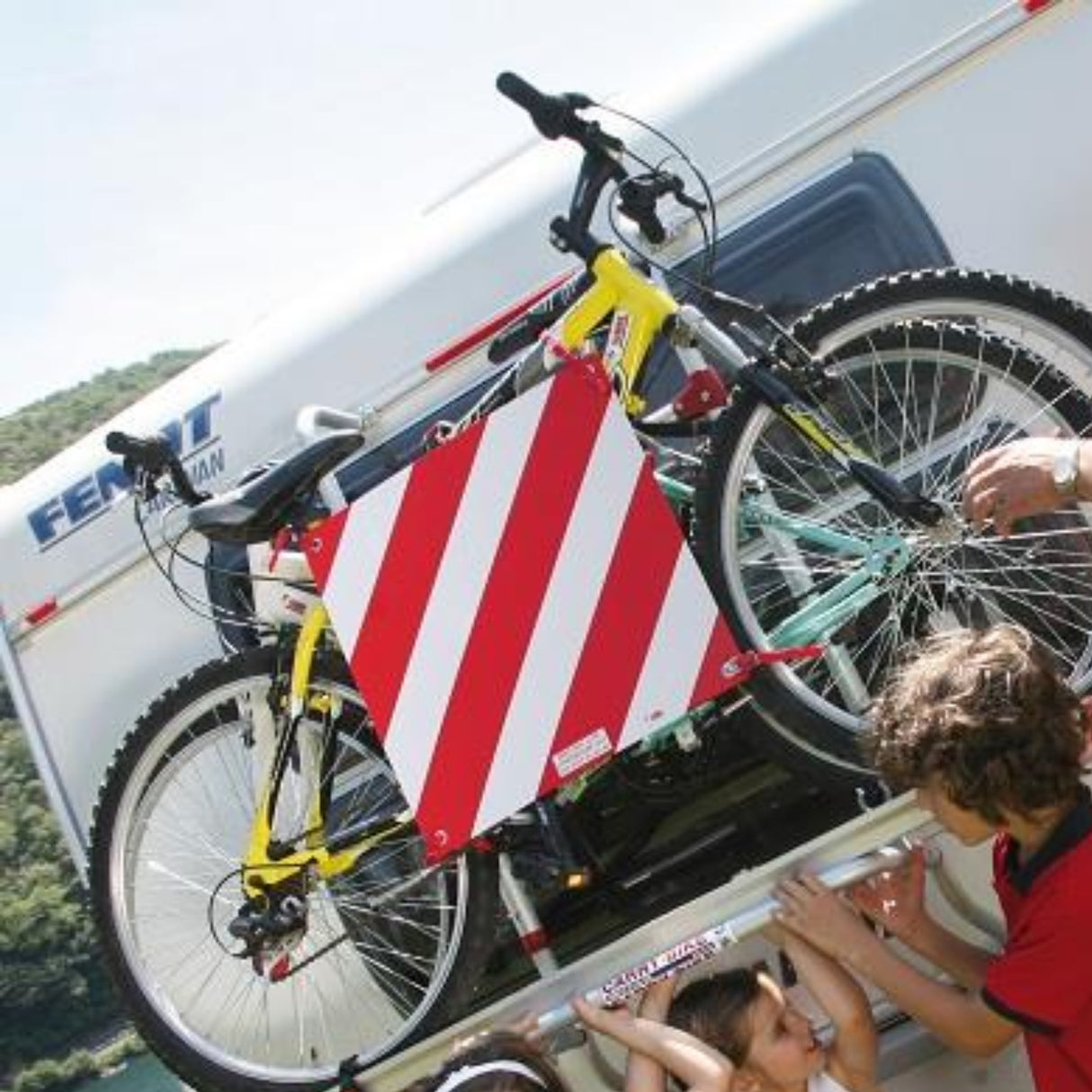 Fiamma Aluminium Bike Cover Warning Sign Safety Signal Reflector Plate 98782-010