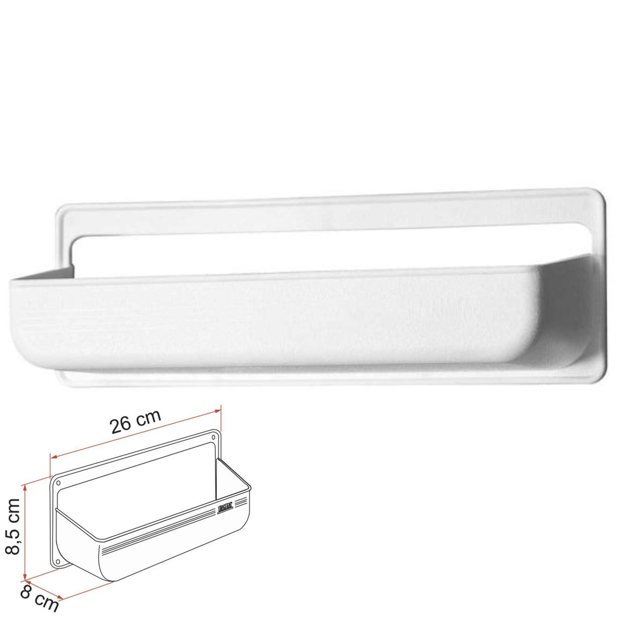 Fiamma Vehicle Storage Pocket Medium with Screws  - White, 03177-01-