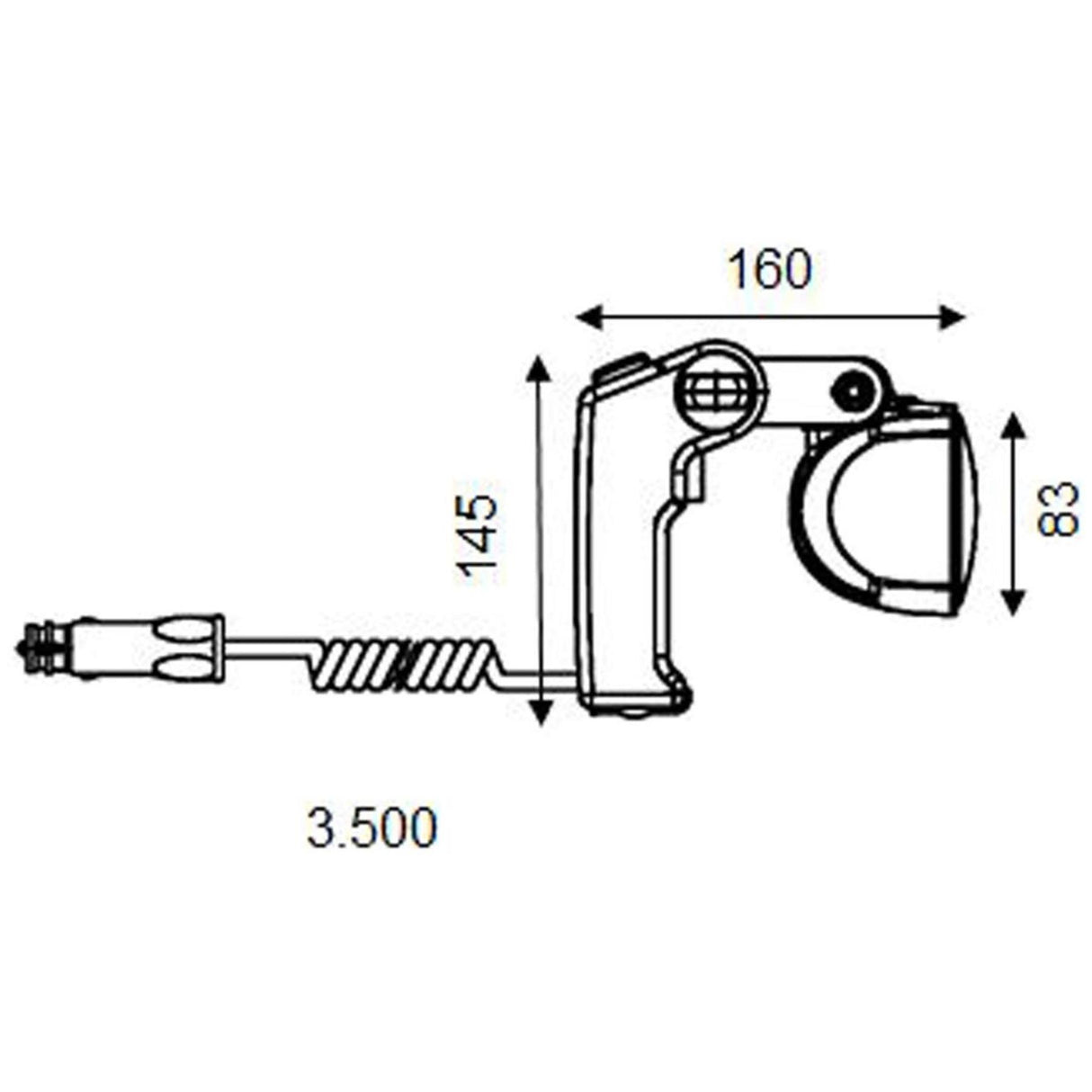 Hella Hand Held Search Light (Long Range / LED / 2500 Lumens)