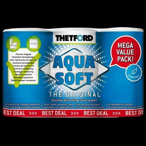 Thetford Aqua Soft Toilet Paper Rolls 24 Pack For Caravan Boat Chemical Portable