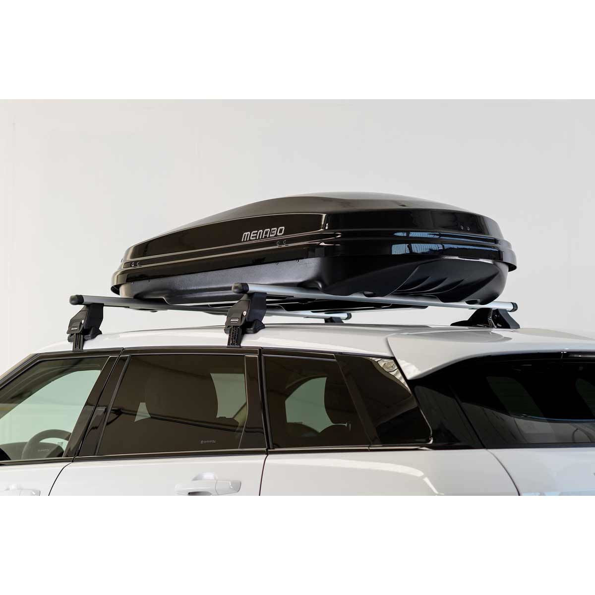 Menabo Diamond 450 Litre Black Roof Box with Duo Opening (75kg Max.)