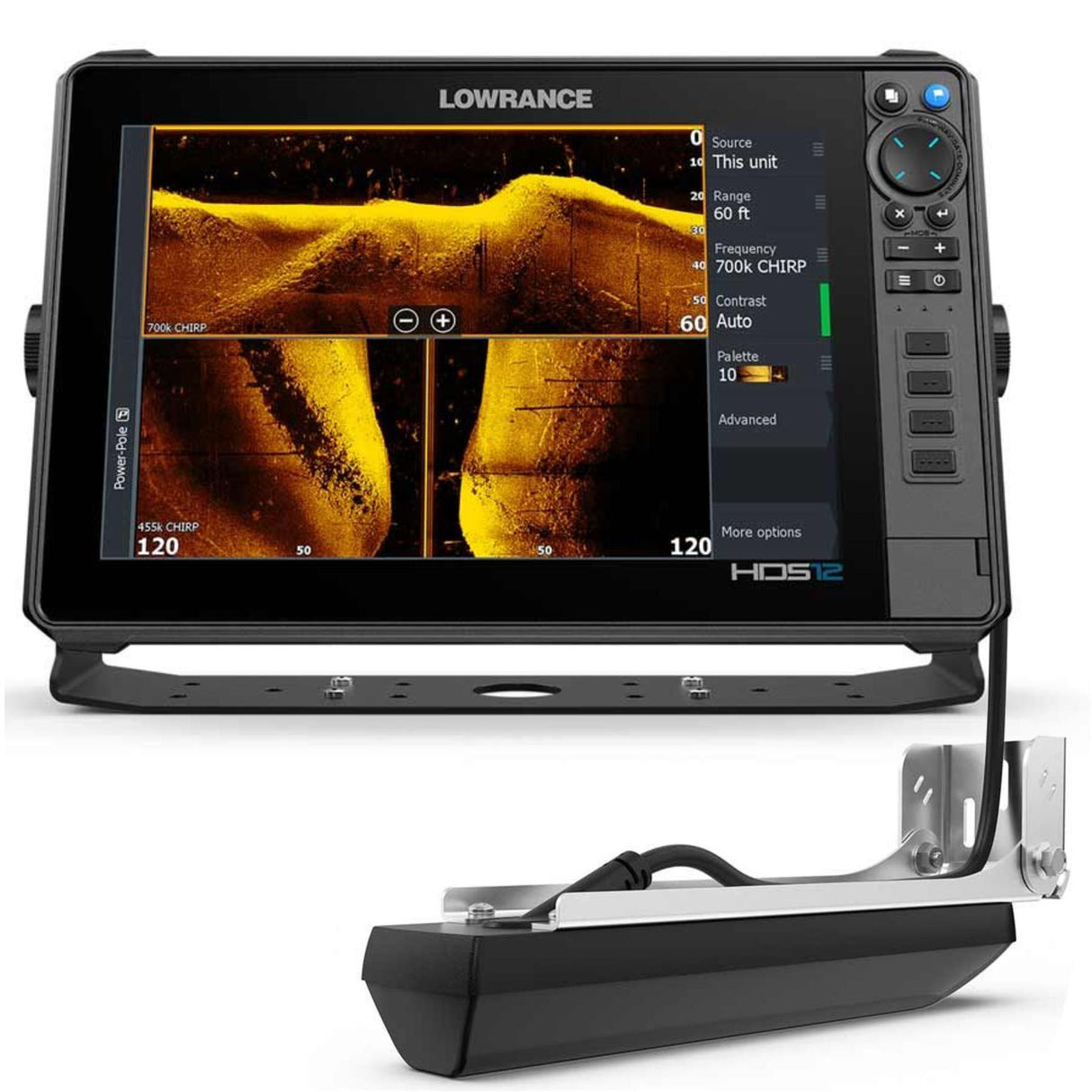 Lowrance HDS 12 Pro Fishfinder Chartplotter with Active Imaging HD 3-in-1 Transducer (ROW)