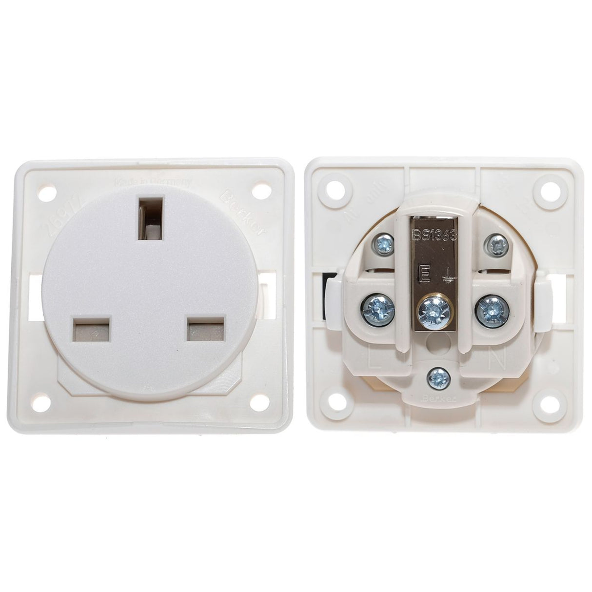W4 Berker 13 Amp Socket White 21221W Caravan Motorhome