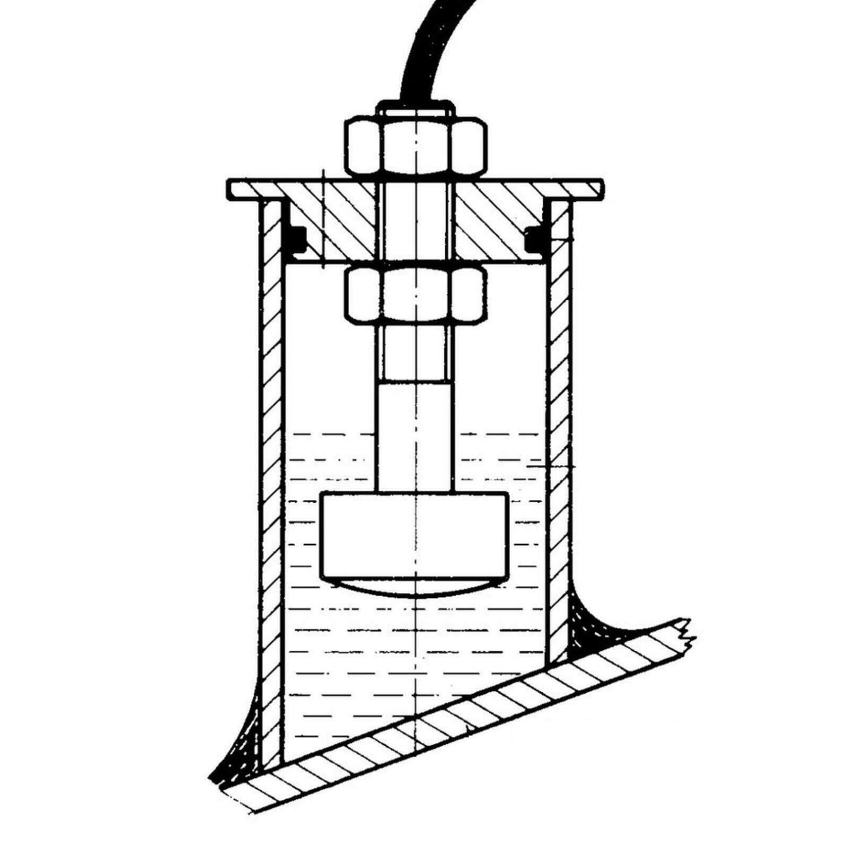 NASA Marine Through Hull Depth Transducer with 7 metre Cable - 150 Khz - TD