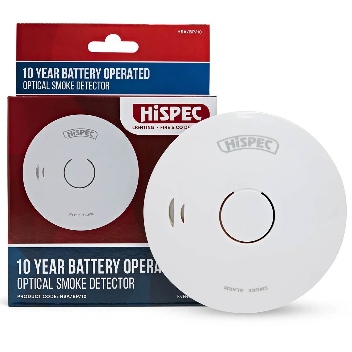 HiSpec 10 Year Optical Smoke Alarm With Lithium Battery