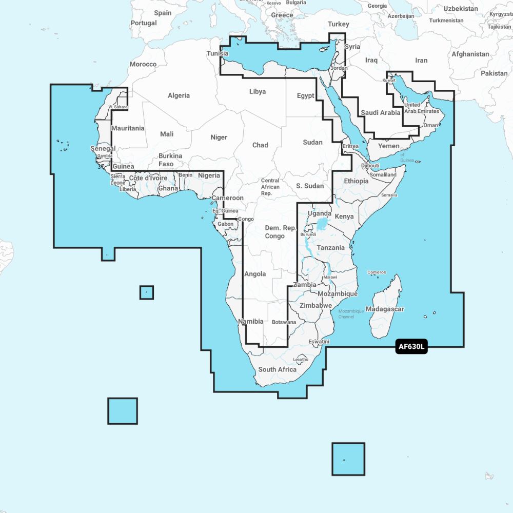 Garmin Navionics + Chart: AF630L - Africa & Middle East - PROTEUS MARINE STORE