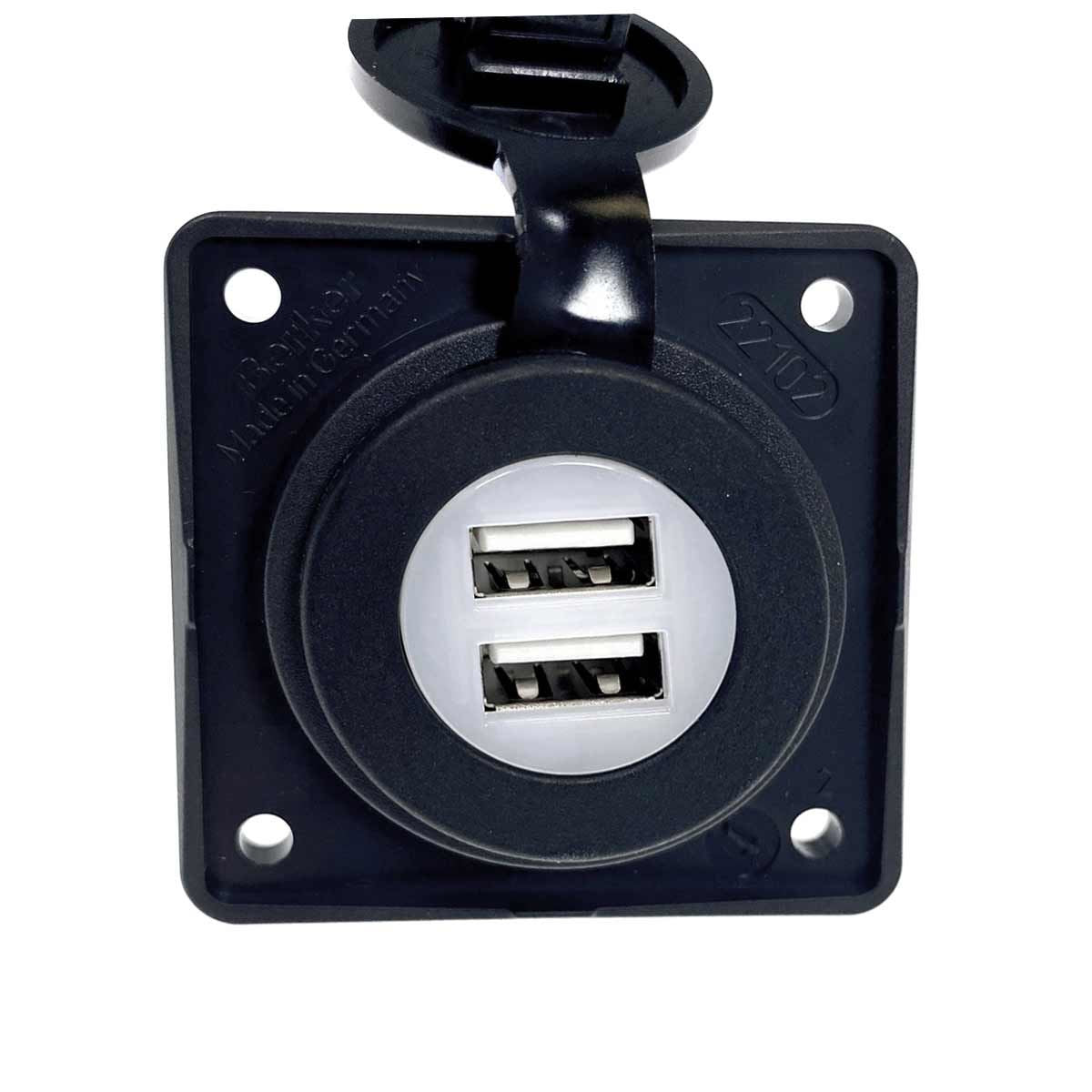 Berker Backplate Double USB Type A Charging Socket (Anthracite)