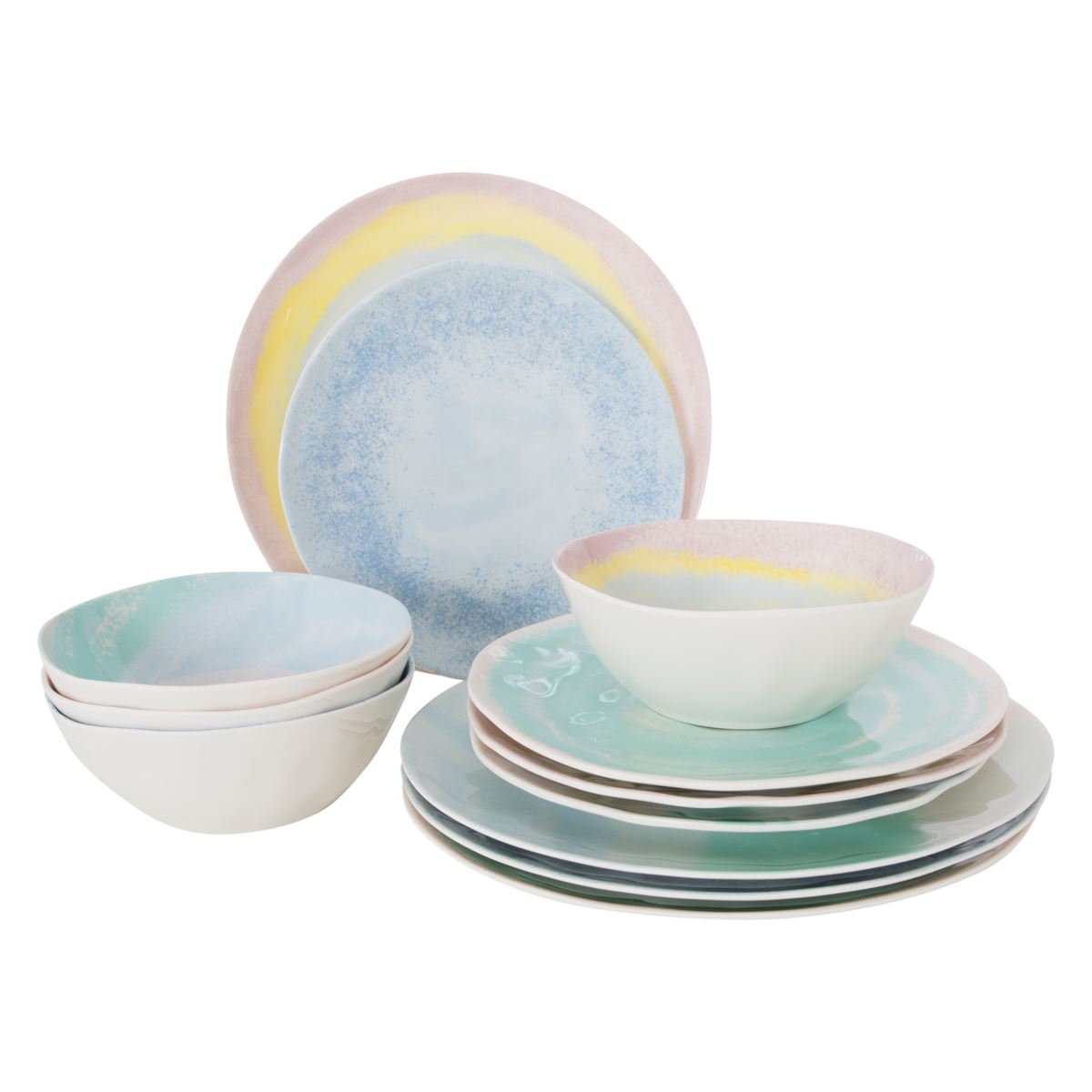 Bo-Camp Pastel Collection Tableware Barfleur 12 Pieces