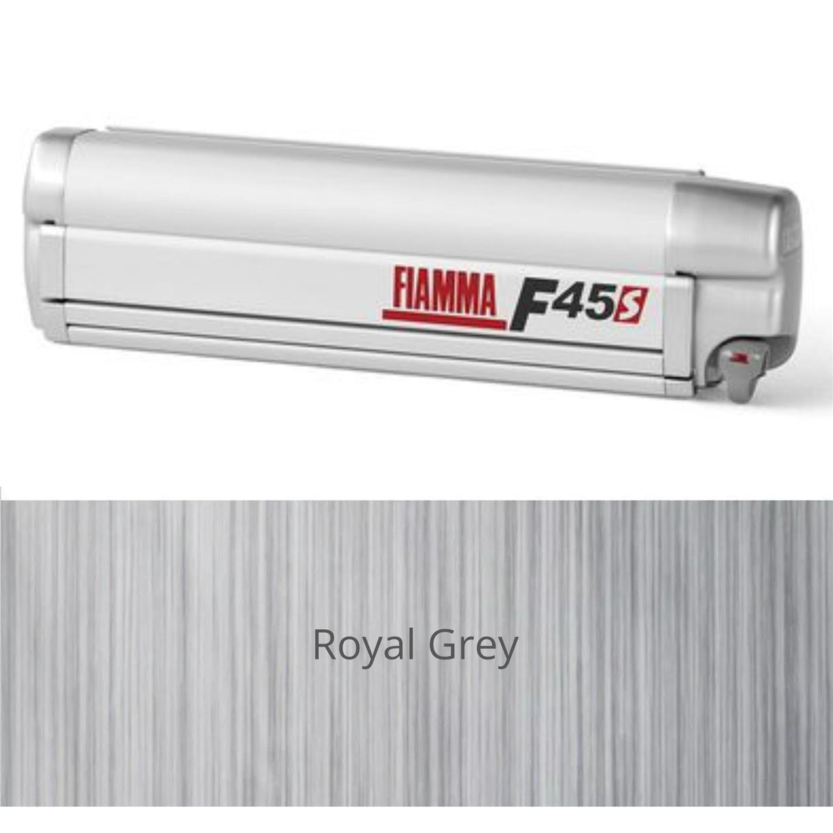 Fiamma F45S 425cm Awning Roll Out Sun Titanium Case, Royal Grey Fabric