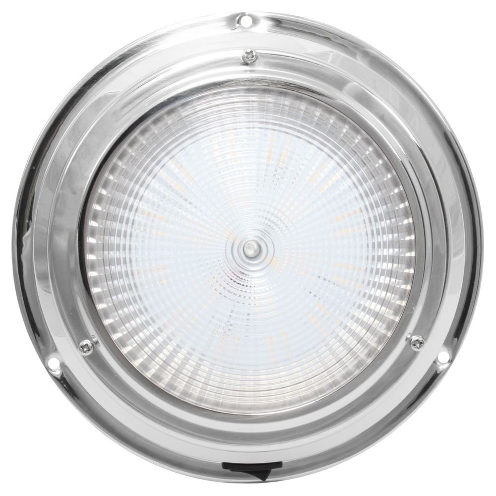 AAA 12V Stainless Dome Light Warm White LED 168mm 5" Dome