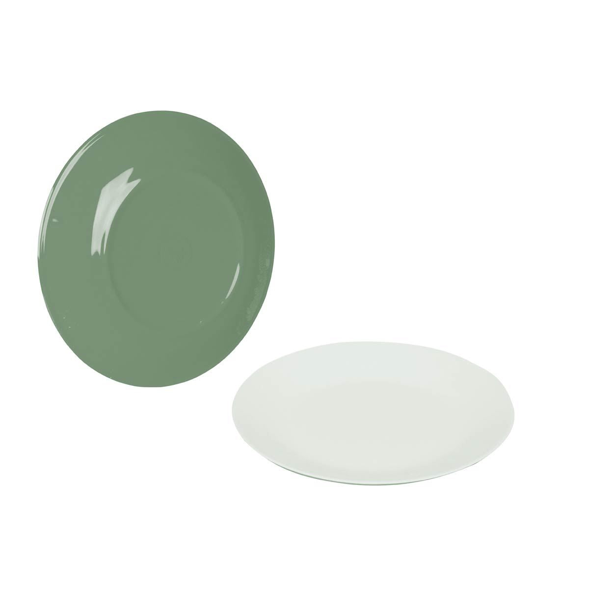 Bo-Camp Breakfast Plate Two Tone Melamine 4 Pieces Green