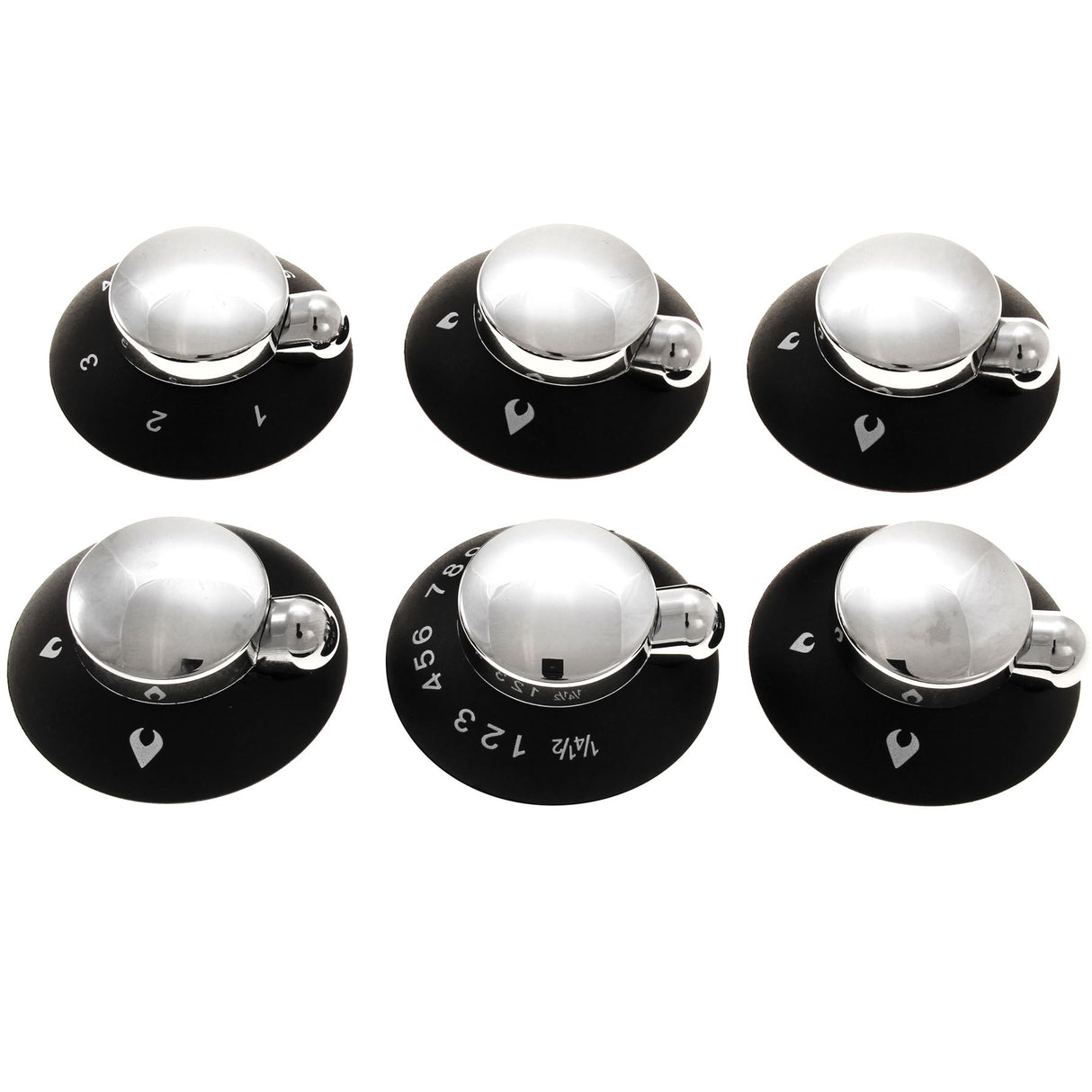 Thetford Enigma Oven Grill Hob Control Knobs Kit Black & Chrome SSPA1204.CR