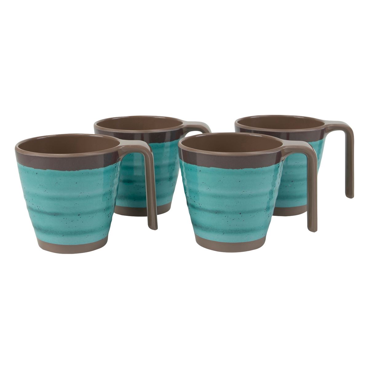 Bo-Camp Mug Halo M Melamine 4 Pieces Aqua