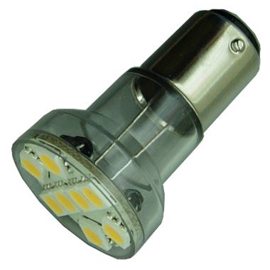 8 LED BA15D Long Neck Spot Bulb Warm White