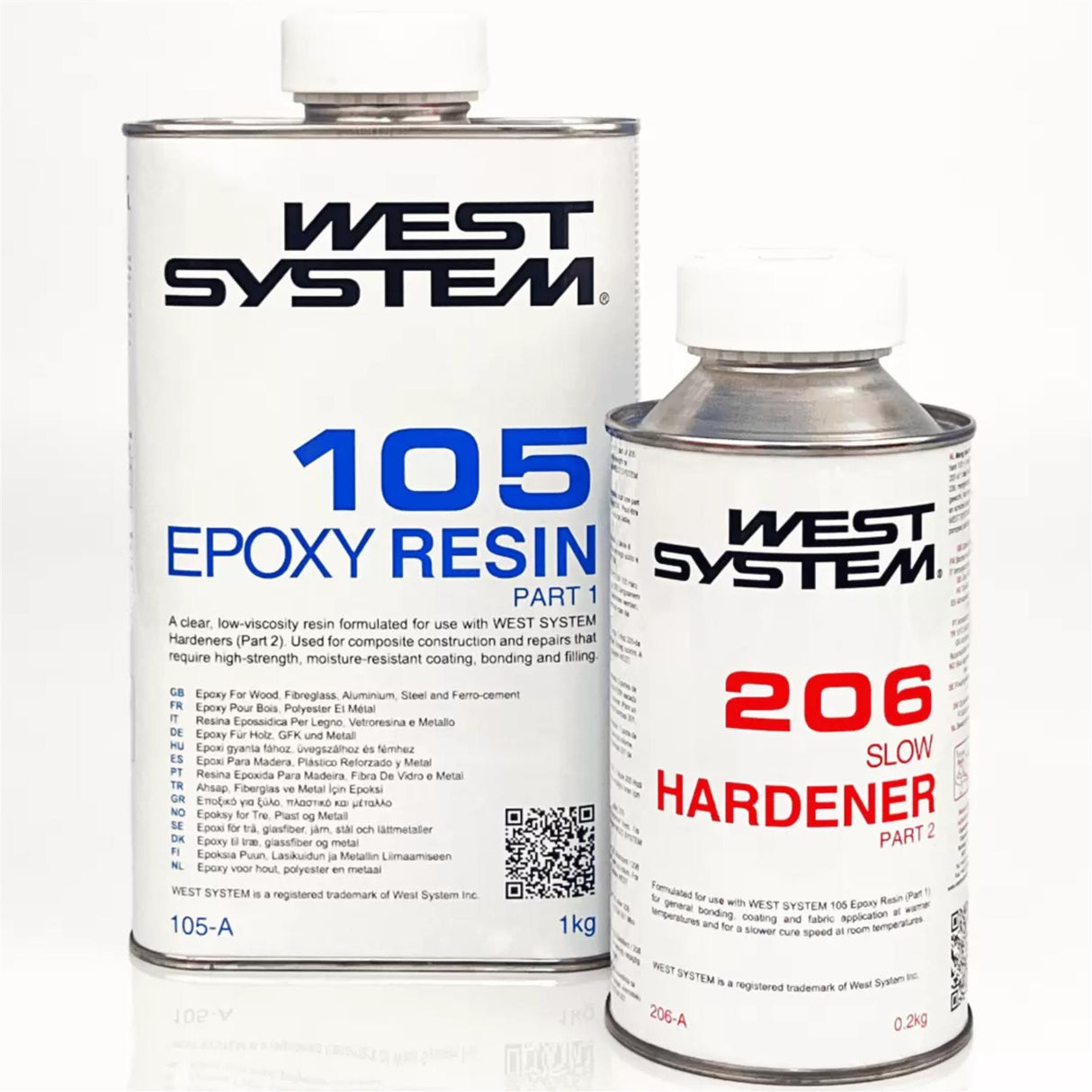 West System 1.2kg A-Pack 105 Epoxy Resin + 206 Slow Hardener Marine Grade