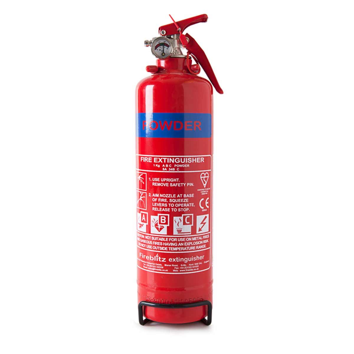 FireBlitz ABC Powder Fire Extinguisher (1kg / 8A/34B) Non Marine Use