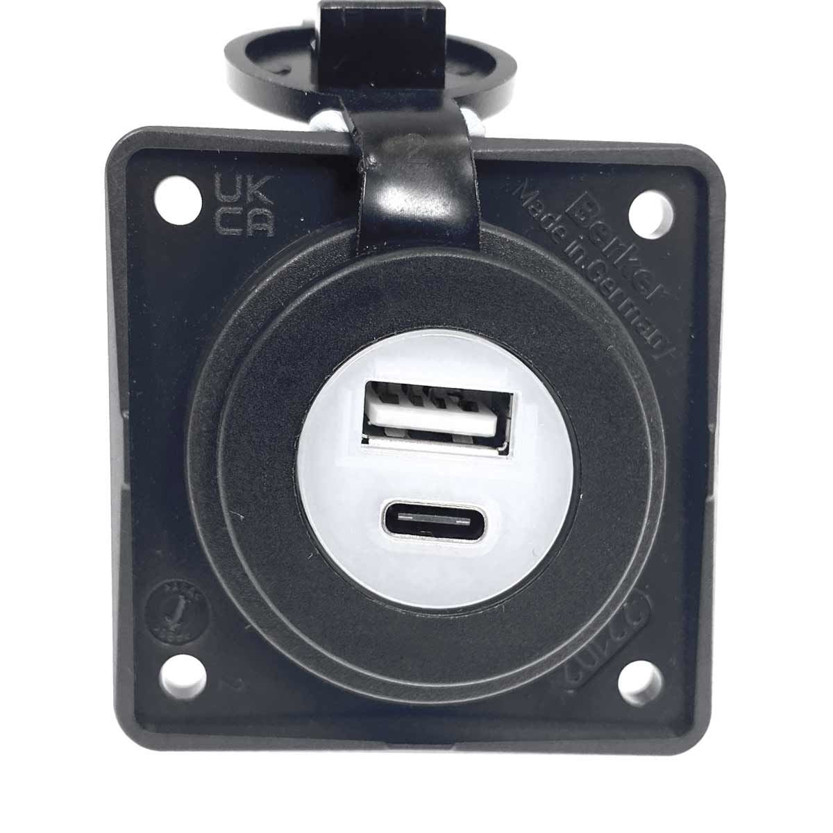 Berker Backplate Double USB Type A and C Charging Socket