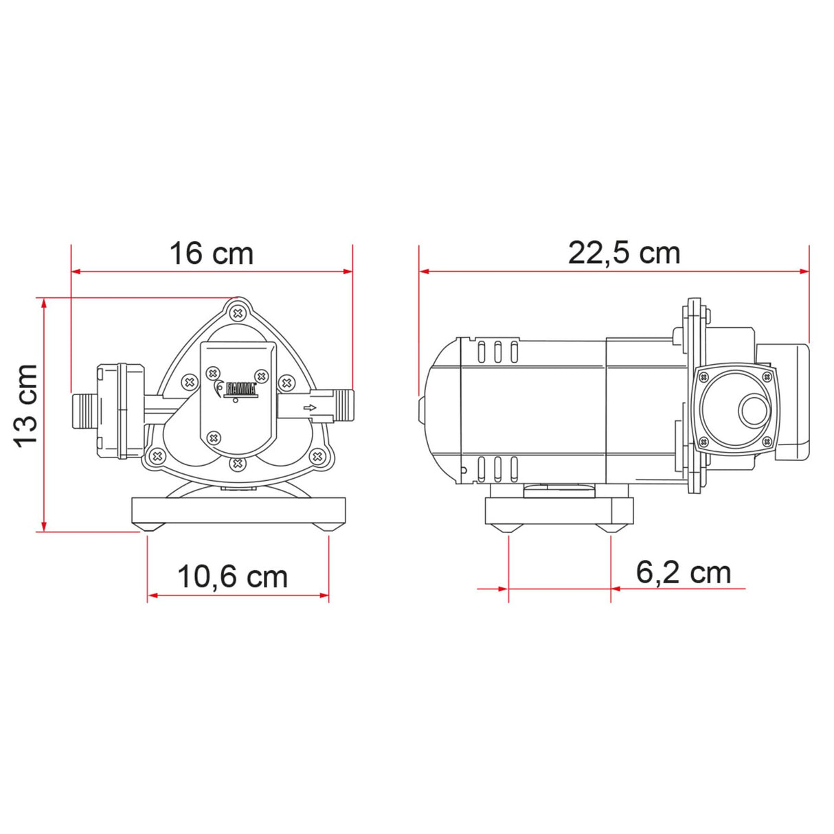 Fiamma Aqua 8 Pump Self-Priming 12V, 7LPM, 21PSI  - 01216C01-