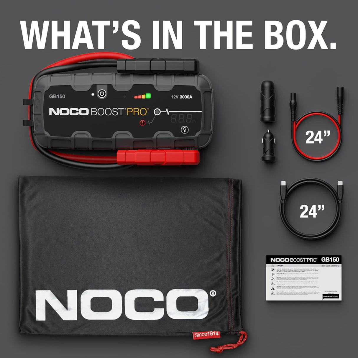 Noco GB150 UltraSafe Jump Starter 3000A 12V Boost PRO