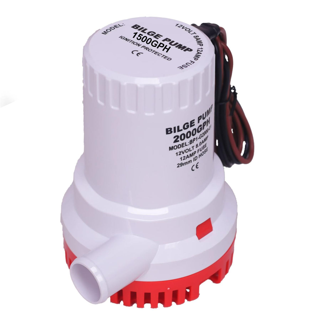 Acqua-Flo 12V 1500GPH Bilge Pump Non Automatic 1-1/8" Dia. for Boat Marine Yacht