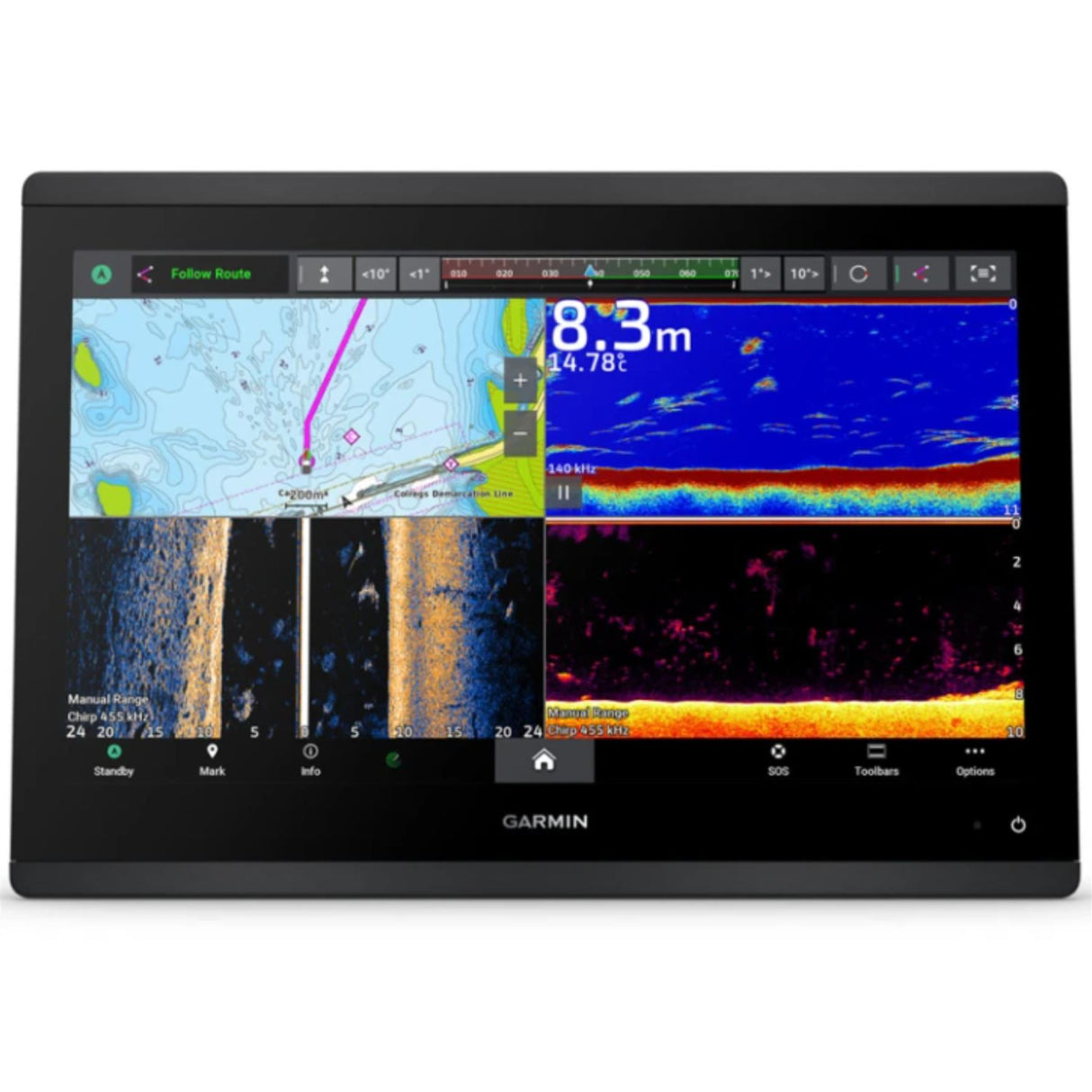 Garmin GPSMAP 1623xsv 16" MFD Marine Chartplotter & Sonar, Worldwide Basemap, IPX7