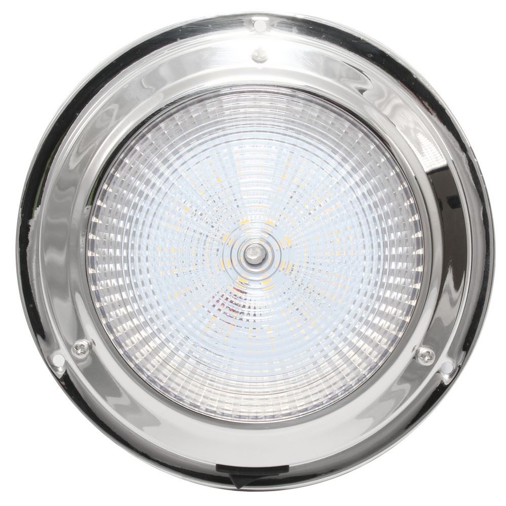 AAA 12V Stainless Dome Light Warm White LED 137mm 4" Dome
