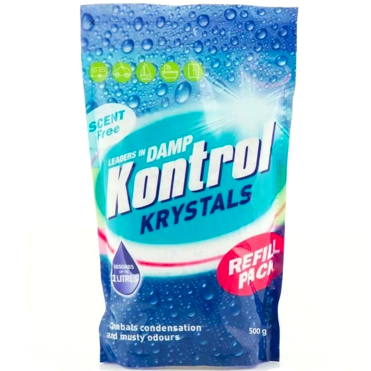 Kontrol Moisture Trap Damp Absorber Refill Krystals 500g Pack - Scent Free