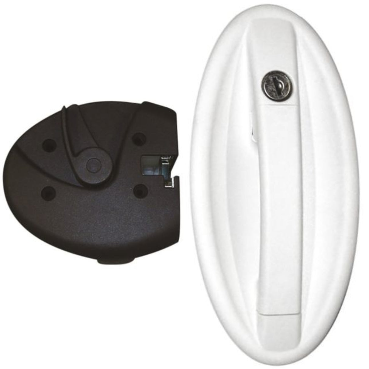 FAP Oval Door Lock with New System Barrel & 2 keys White for Motorhome