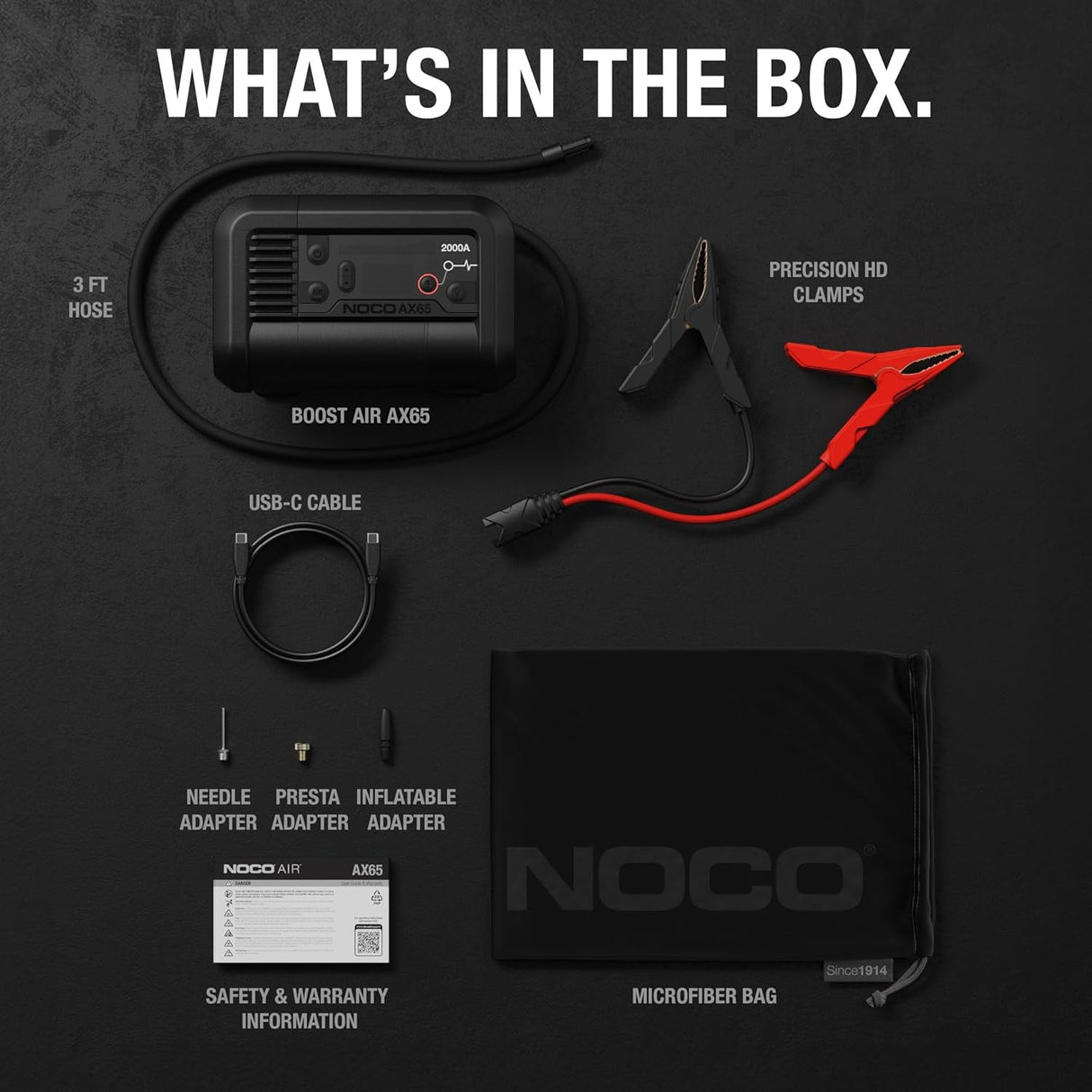 NOCO Boost Air AX65: 2000A Jump Starter with Air Compressor Tyre Inflator