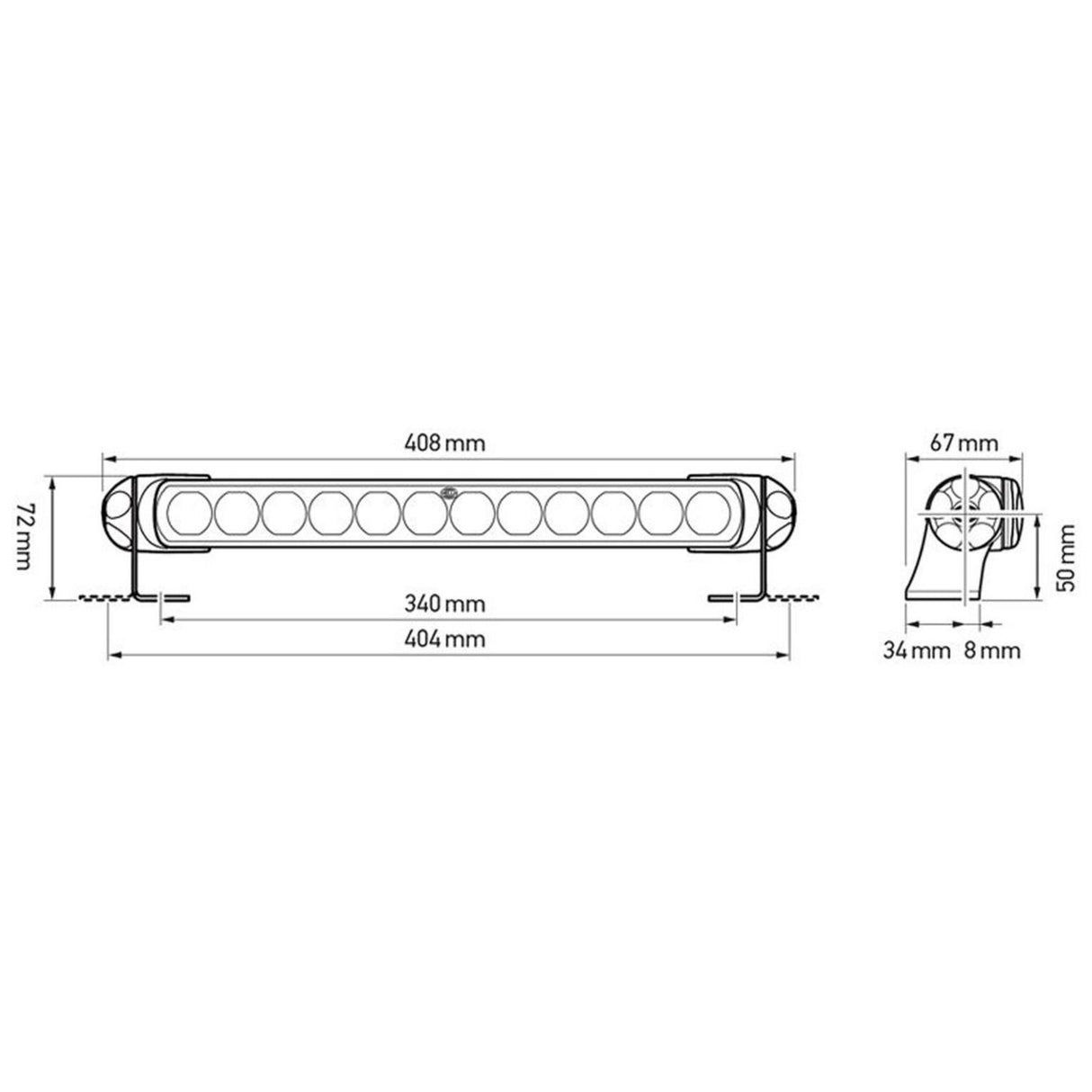 Hella Sea Hawk-350 Spot LED Floodlight (Black Case)