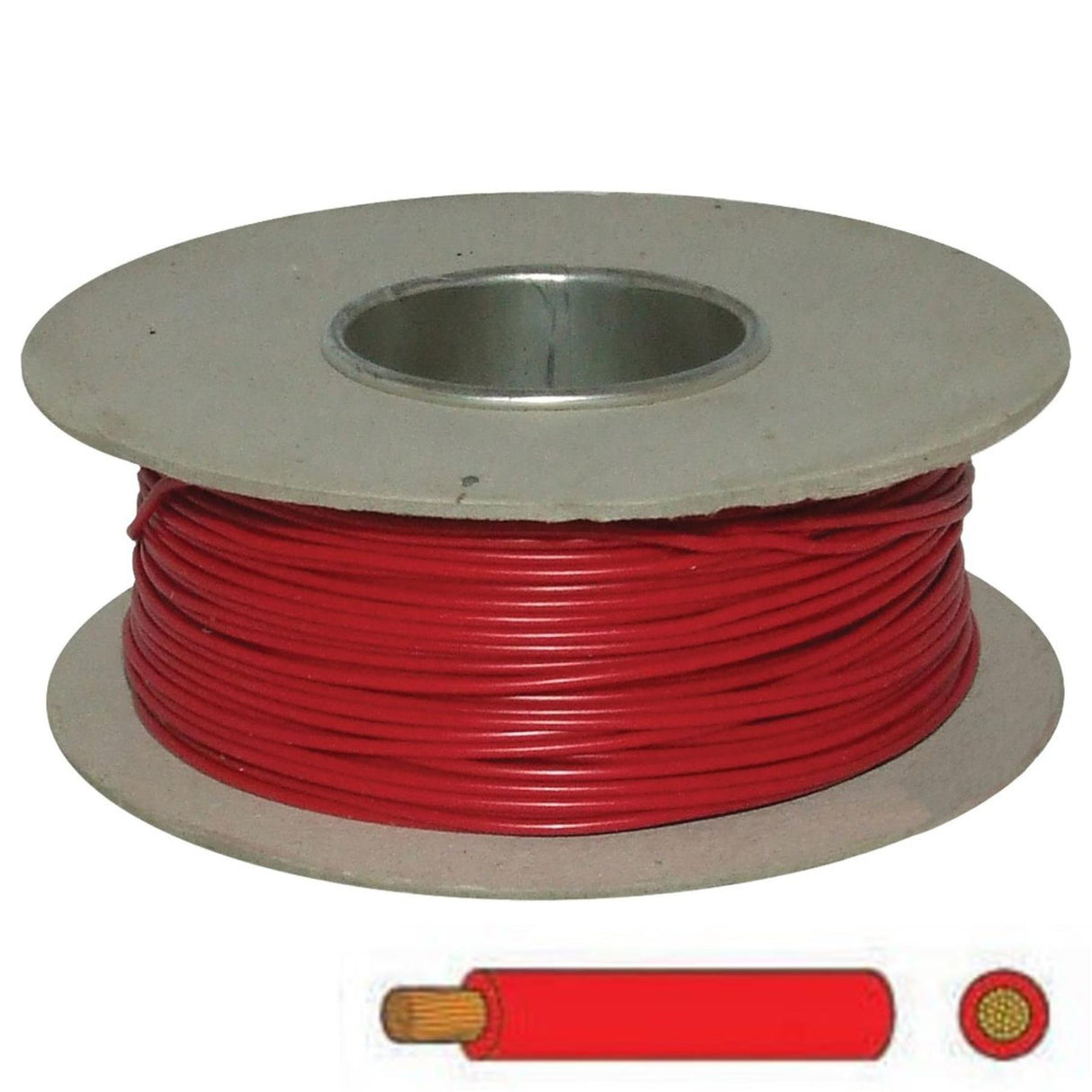 AMC 1 Core TW Cable Copper PVC insulated 21/0.30 1.5mm2, 100 Meter - Red