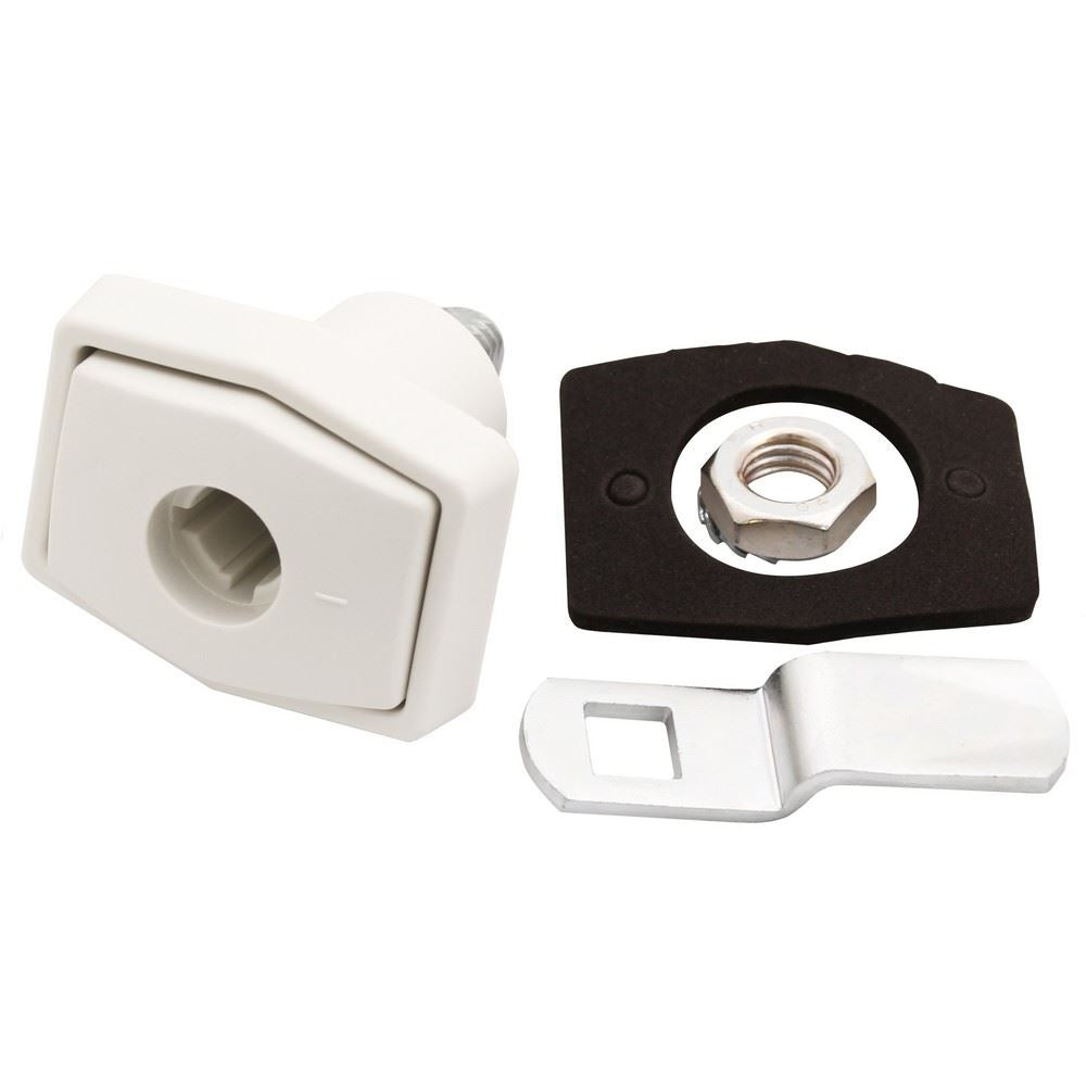 Zadi Rectangular Push Outer Lock System White For Caravan / Motorhomes