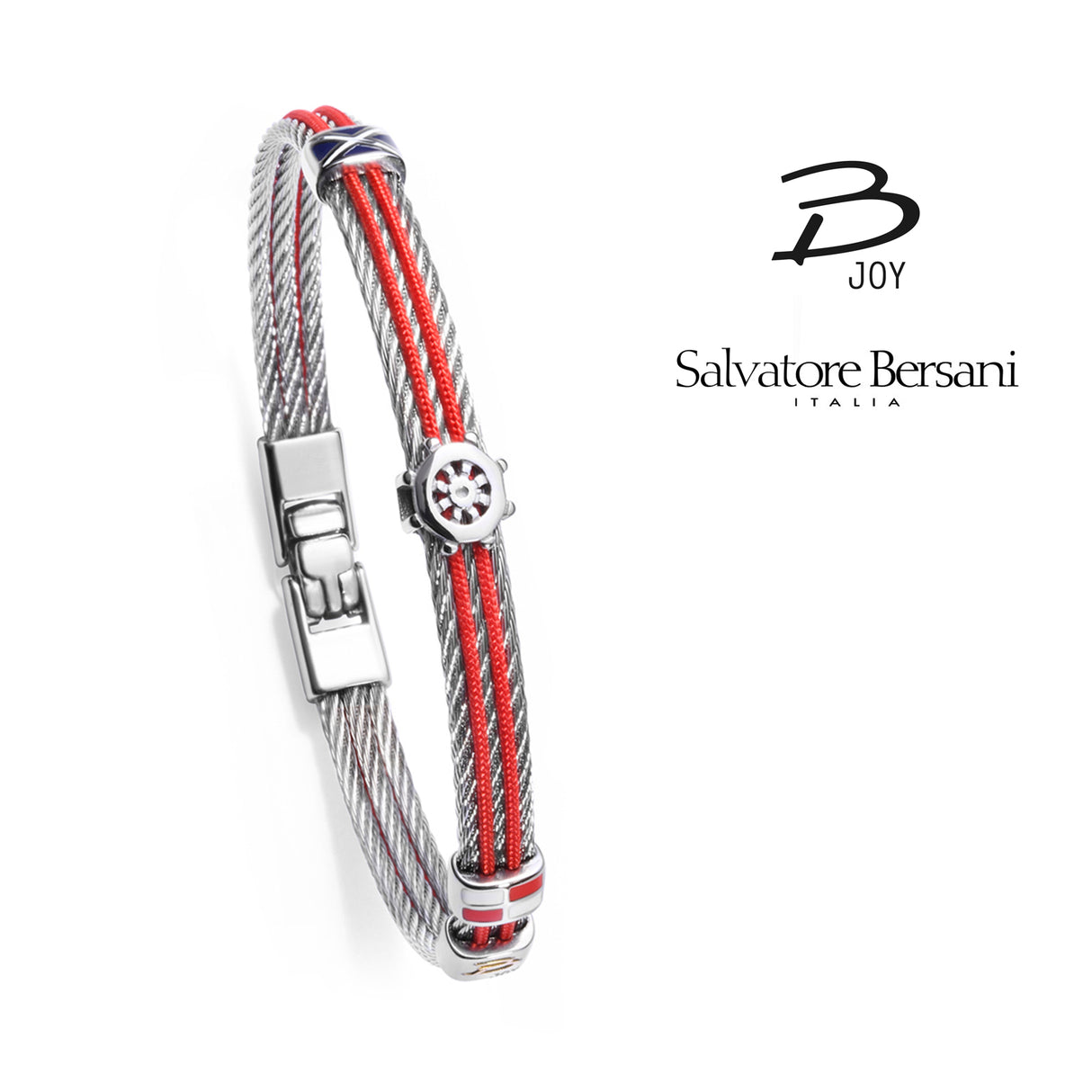 Salvatore Bersani B JOY Marine Bracelet — Ships Wheel | Red Cord