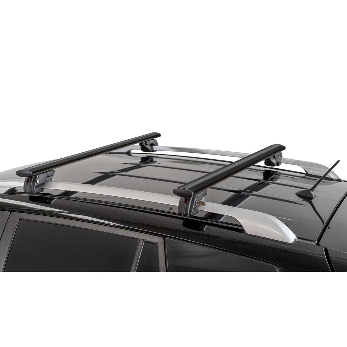 Menabo Jackson Black XL Raised Rail Roof Bars 1340mm (90kg Max.)