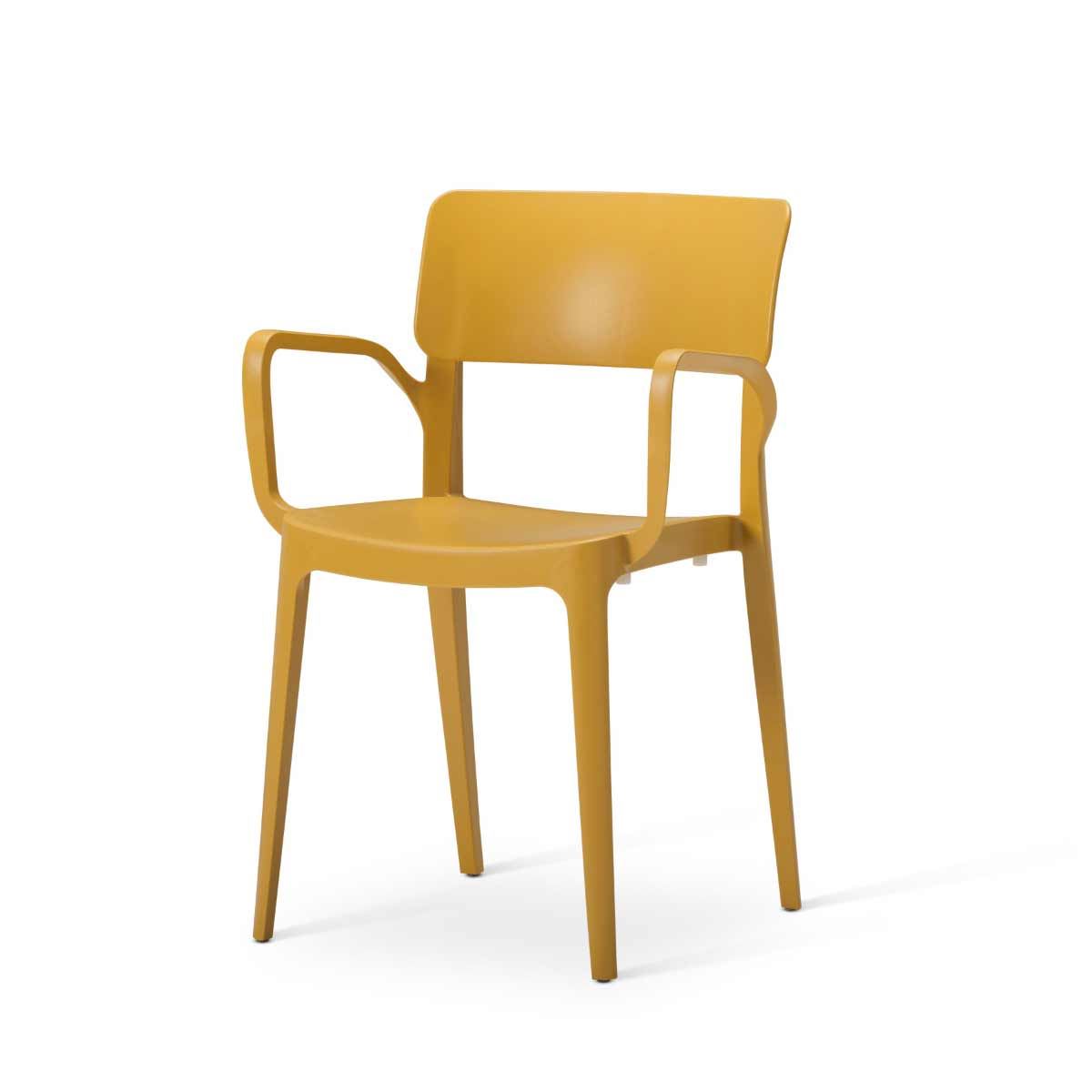 Tabilo Vivo Polypropylene Armchair for Contract Use - Mustard