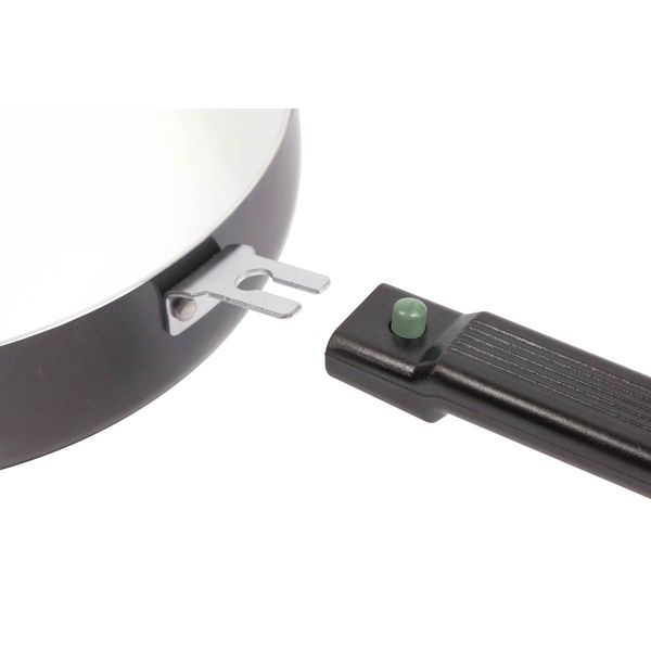 Bo-Camp Wok Pan Sprint Removable Handle Blk/White Dia 24cm